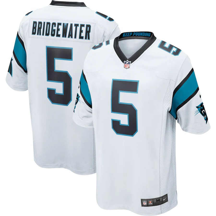 Men Carolina Panthers #5 Teddy Bridgewater Nike White Game NFL Jersey